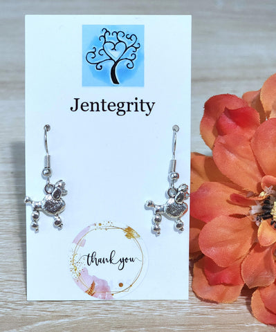 Silver Poodle Earrings