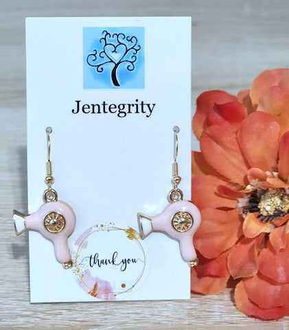 Pink Hair Dryer Earrings