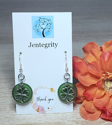 Sea Glass Clover Earrings