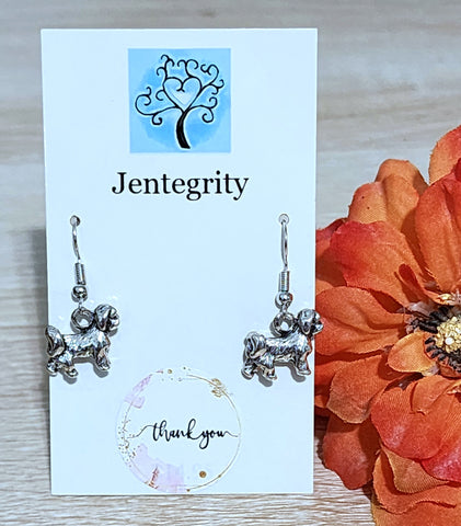 Silver Shih Tzu Earrings