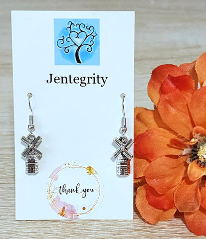 Silver Windmill Earrings