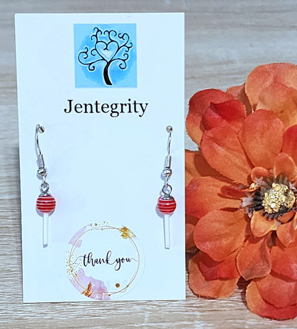 Red Lollipop Earrings