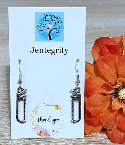 Silver Hacksaw Earrings