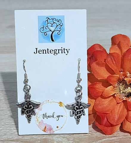 Silver Dental Assistant Earrings