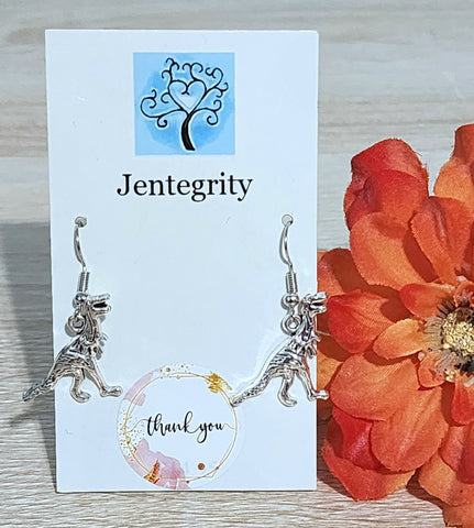 Silver T-Rex Earrings