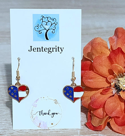 Flag Heart Earrings