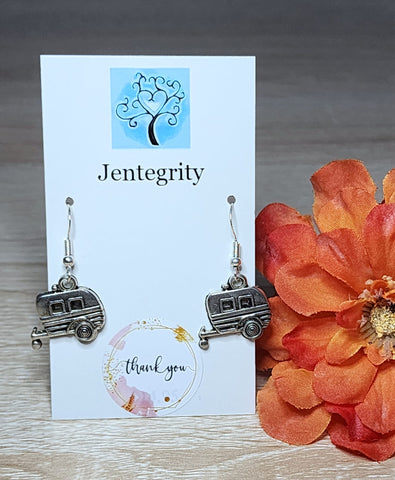 Silver Camper Earrings