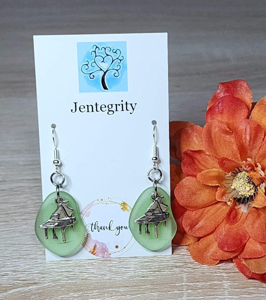 Sea Glass Piano Earrings