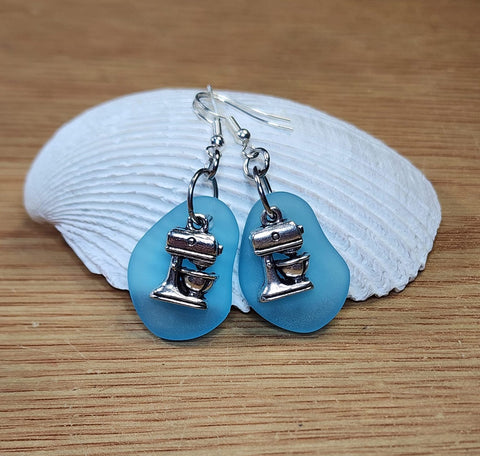 Pacific Blue Sea Glass Mixer Earrings