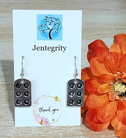 Silver Muffin Pan Earrings