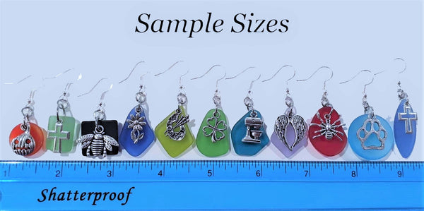 Sea Glass Pumpkin Earrings | Sterling Silver | Halloween | Pumpkin Earrings | Sea Glass Earrings | Sea Glass Jewelry | Dangle Earrings
