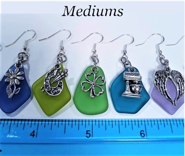 Sea Glass Pumpkin Earrings | Sterling Silver | Halloween | Pumpkin Earrings | Sea Glass Earrings | Sea Glass Jewelry | Dangle Earrings