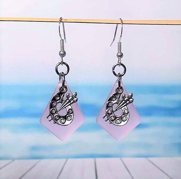 Sea Glass Artist Palette Earrings