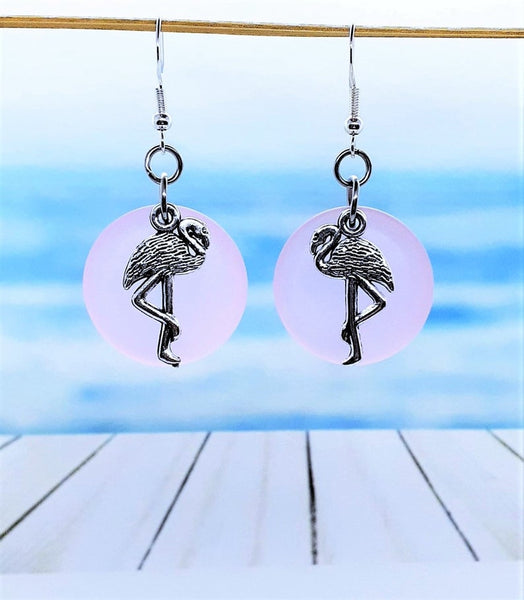 Sea Glass Flamingo Earrings