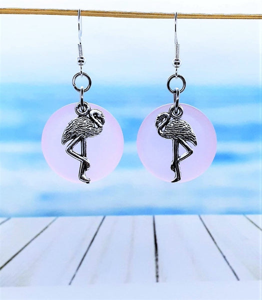 Sea Glass Flamingo Earrings