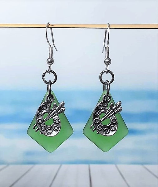 Sea Glass Artist Palette Earrings