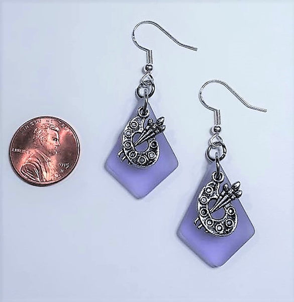 Sea Glass Artist Palette Earrings