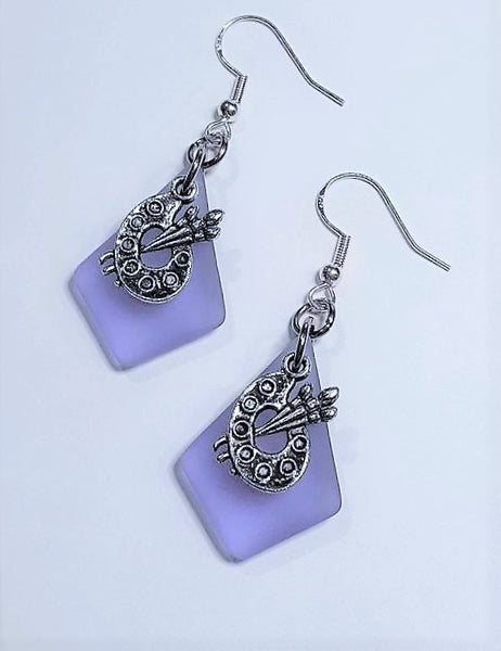 Sea Glass Artist Palette Earrings