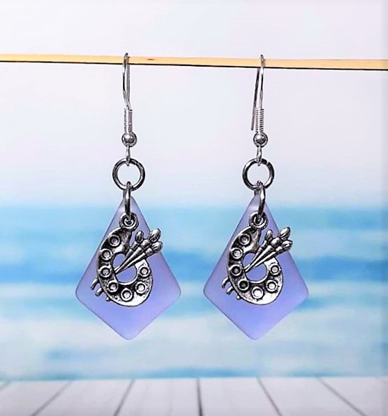 Sea Glass Artist Palette Earrings