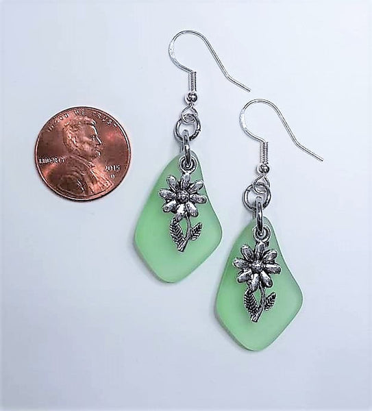 Sea Glass Flower Earrings