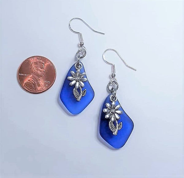 Sea Glass Flower Earrings