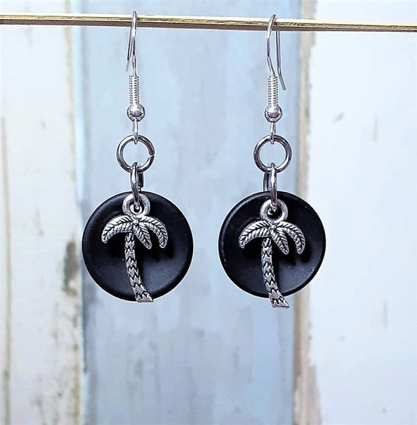 Sea Glass Palm Tree Earrings