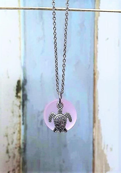 Sea Glass Sea Turtle Necklace