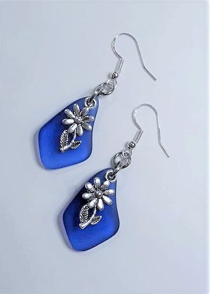 Sea Glass Flower Earrings