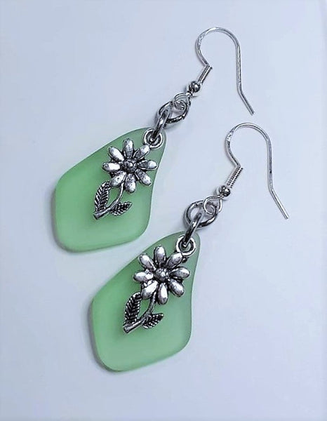 Sea Glass Flower Earrings
