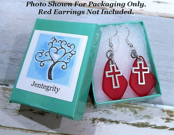 Blue Sea Glass Flower Earrings
