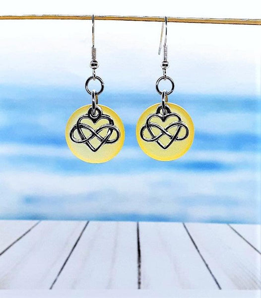 Sea Glass Earrings | Infinity Heart