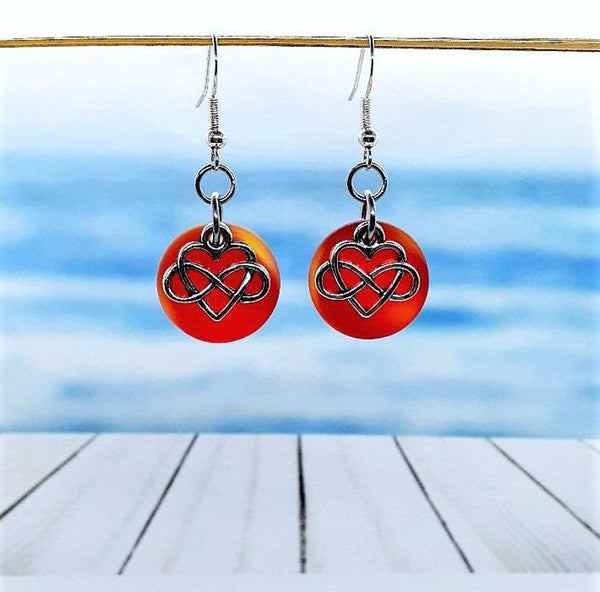 Sea Glass Earrings | Infinity Heart