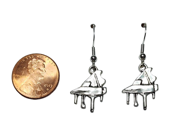 Silver Grand Piano Earrings