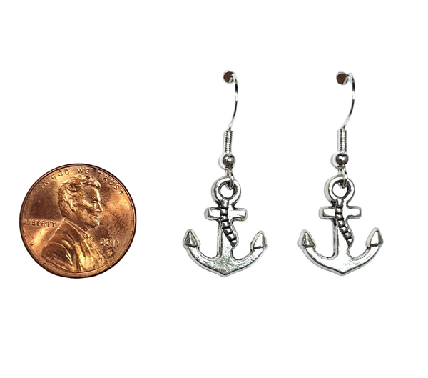 Silver Anchor Earrings
