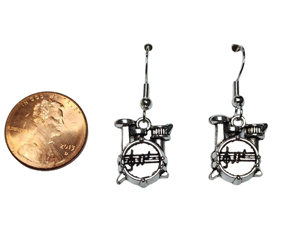 Silver Drum Set Earrings