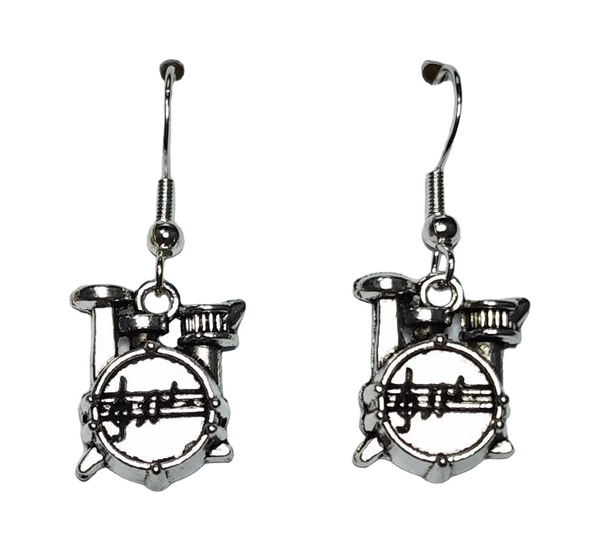 Silver Drum Set Earrings