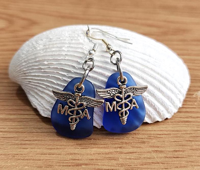 Sea Glass Medical Assistant Earrings
