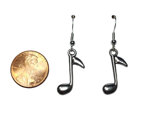 Silver Music Note Earrings