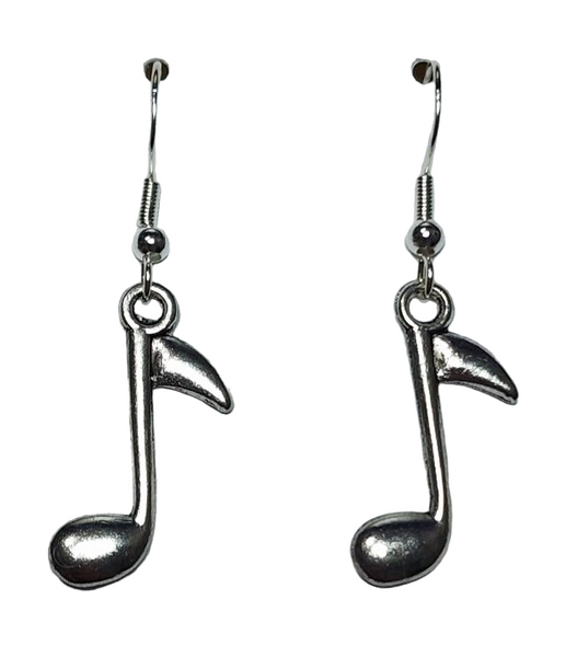 Silver Music Note Earrings