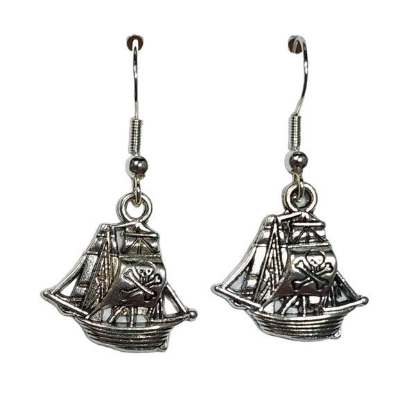 Silver Spanish Galleon Earrings