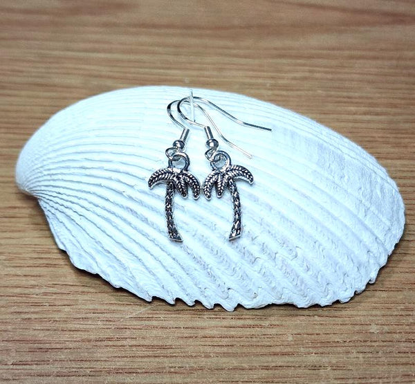 Silver Palm Tree Earrings