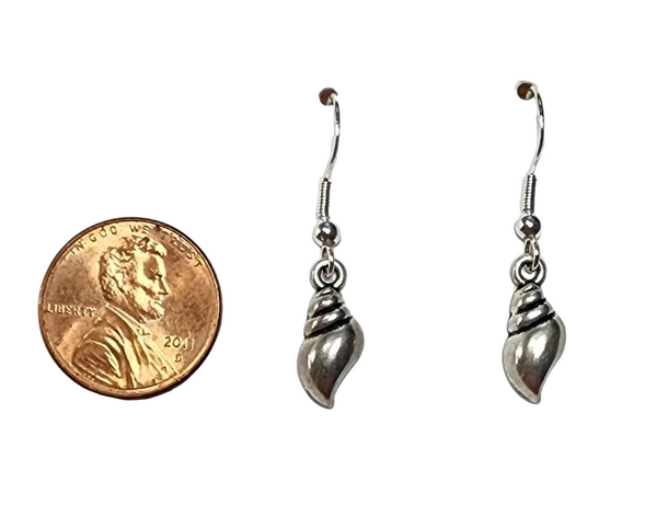 Silver Trumpet Shell Earrings