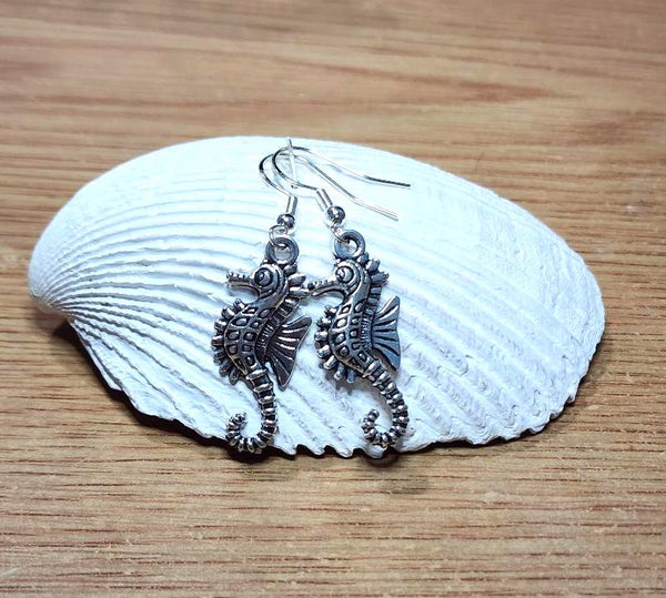 Silver Seahorse Earrings