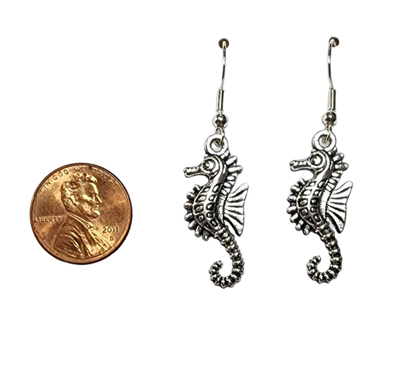 Silver Seahorse Earrings