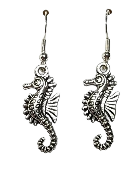 Silver Seahorse Earrings