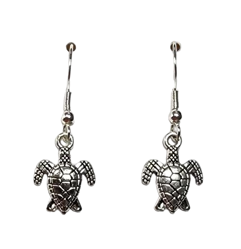 Silver Baby Sea Turtle Earrings