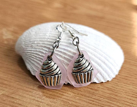 Sea Glass Cupcake Earrings