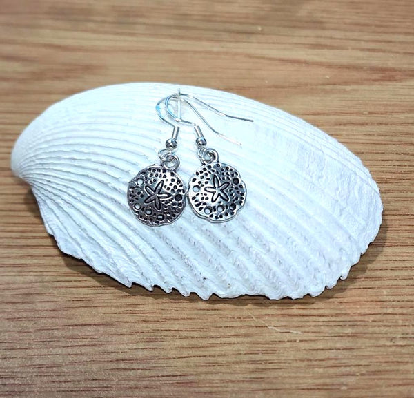 Silver Sand Dollar Earrings